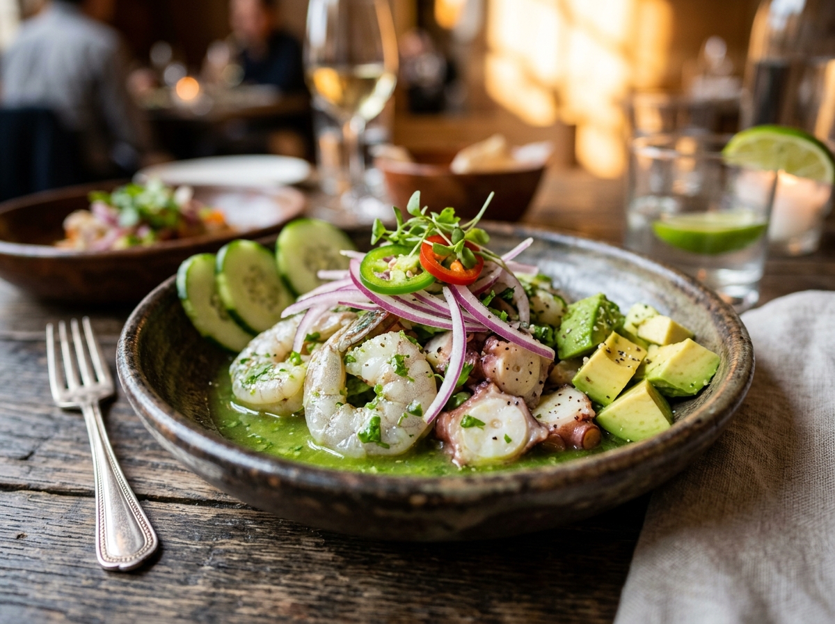 Fresh aguachile at Muelle 8